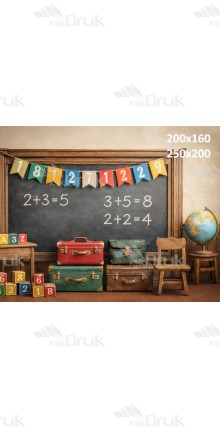 Tło fotograficzne „Retro szkolna klasa – podróż do świata nauki” | 4130